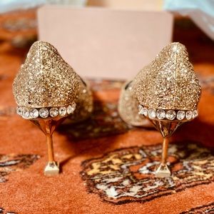 MIU MIU Calzature Donna GOLD Glitter pumps